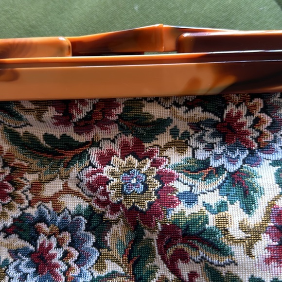 Vintage floral clutch . 1970s festival wear , boho - Picture 7 of 8